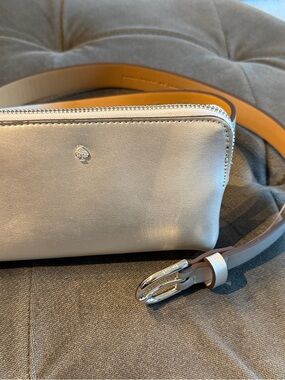 Kate Spade Pebbled Leather Belt Bag in Light Gray